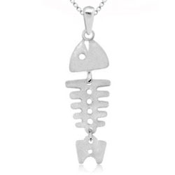 925 sterling silver fish bone pendants