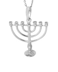 Chanukiah sterling silver pendants