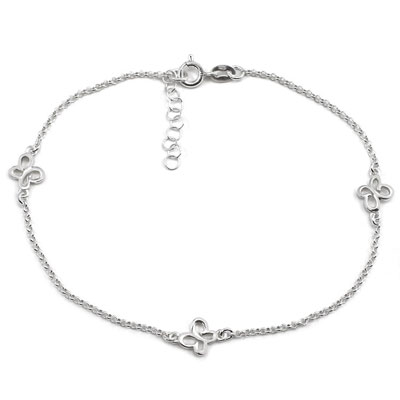 8101 silver butterfly anklet chains