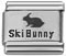 Wholesale Words Ski Bunny with rabbit charm and wholesale 925 sterling silver beads for personalized silver jewelry