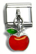 Wholesale Apple dangle Italian charm and wholesale 925 sterling silver beads for personalized silver jewelry