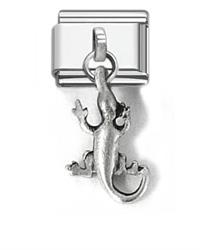 Dangling lizard Italian charms