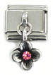 Wholesale Dangle flower Italian charms and wholesale 925 sterling silver beads for personalized silver jewelry