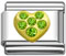 Wholesale Heart with light green rhinestones Italian charms and wholesale 925 sterling silver beads for personalized silver jewelry