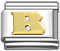 Wholesale Gold plated alphabet Italian charm B and wholesale 925 sterling silver beads for personalized silver jewelry