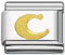 Wholesale Gold plated alphabet Italian charm C and wholesale 925 sterling silver beads for personalized silver jewelry