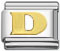 Wholesale Gold plated alphabet Italian charm D and wholesale 925 sterling silver beads for personalized silver jewelry