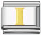 Wholesale Gold plated alphabet Italian charm I and wholesale 925 sterling silver beads for personalized silver jewelry