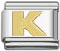 Wholesale Gold plated alphabet Italian charm K and wholesale 925 sterling silver beads for personalized silver jewelry