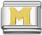 Wholesale Gold plated alphabet Italian charm M and wholesale 925 sterling silver beads for personalized silver jewelry