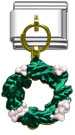 Wholesale Dangle Christmas wreath charms and wholesale 925 sterling silver beads for personalized silver jewelry