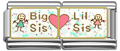 Wholesale Word Big Sis loves Lil Sis double link charm and wholesale 925 sterling silver beads for personalized silver jewelry