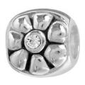 wholesale Relief flower with CZ silver bead for Pandora silver jewelry and Murano jewellery