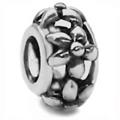 wholesale Relief flower 925 sterling silver bead for Pandora silver jewelry and Murano jewellery