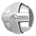 wholesale Relief cross with cz stone on 925 sterling silver bead for Pandora silver jewelry and Murano jewellery