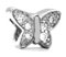 wholesale CZ stone on butterfly shape silver bead for Pandora silver jewelry and Murano jewellery