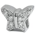 wholesale CZ stone on 925sterling silver butterfly bead for Pandora silver jewelry and Murano jewellery