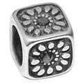 wholesale Flowers on 925 sterling silver cubic bead for Pandora silver jewelry and Murano jewellery
