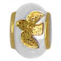 wholesale Gold plated dove on sterling silver bead for Pandora silver jewelry and Murano jewellery