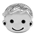 wholesale Boy's face sterling silver bead for Pandora silver jewelry and Murano jewellery