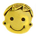 wholesale Gold plated boy's face sterling silver bead for Pandora silver jewelry and Murano jewellery