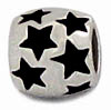 wholesale Black epoxy Hollywood star sterling silver bead for Pandora silver jewelry and Murano jewellery