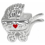 Baby carriage silver bead jewelry