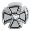wholesale Cross with rhinestone sterling silver bead for Pandora silver jewelry and Murano jewellery