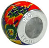 wholesale Epoxy leaves design on 925 sterling silver bead for Pandora silver jewelry and Murano jewellery