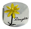 wholesale Flower with word Daughter sterling silver bead for Pandora silver jewelry and Murano jewellery