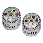 Family tree sterling silver beads for Italian jewelry