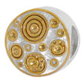 Gold plated circles on 925 sterling silver bead jewelry