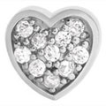 Cz heart sterling silver bead jewelry