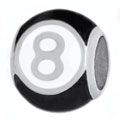 magic 8 ball staling silver bead jewelry