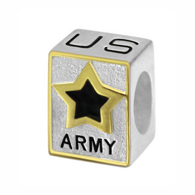 silver army logo charms