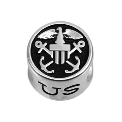 Navy logo silver charms