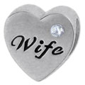 Word wife on 925 sterling silver bead jewelry