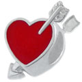 Heart with arrow 925 sterling silver bead for European charm bracelets
