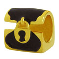 Gold plated treasure chest sterling silver beads