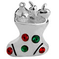 Christmas stocking sterling silver bead jewelry