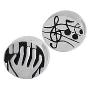 playing the piano 925 sterling silver beads