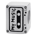 cassette tape 925 sterling silver bead charms