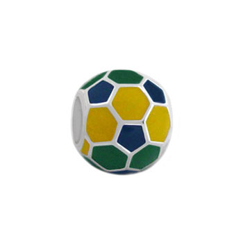 Brazil flag color silver bead