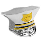 silver police hat for charmr bracelets