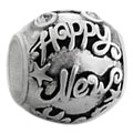 Happy new year silver bead jewelry
