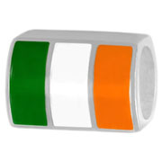 Irish flag silver beads for charm bracelets