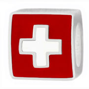 Swiss flag for charm bead jewelry