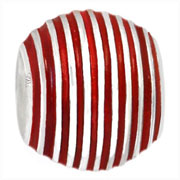 red strings on silver bead European charm bracelets