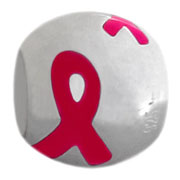 pink ribbon silver bead jewelry