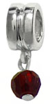 wholesale Sterling silver bead with dangle January birthstone for Pandora silver jewelry and Murano jewellery